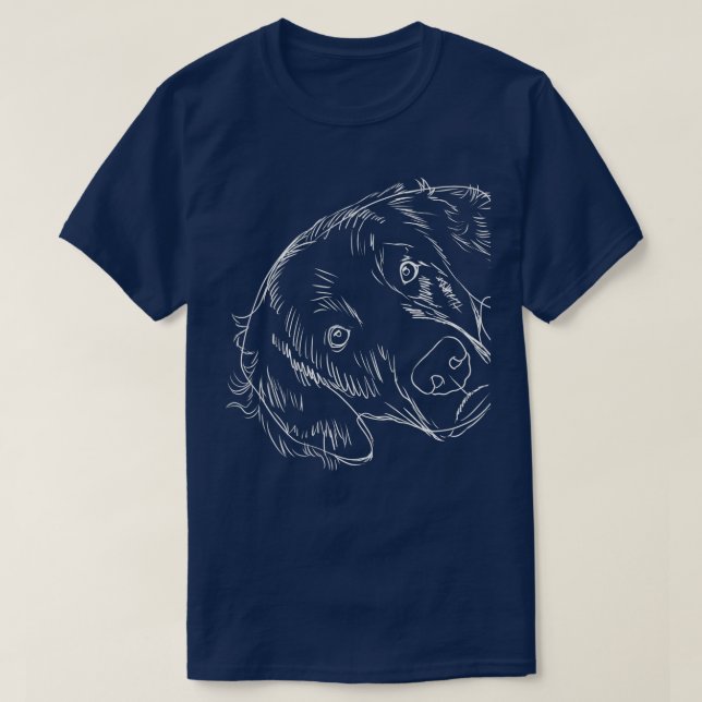 Camiseta Funny Dog Flat Coated Retriever  (Frente do Design)