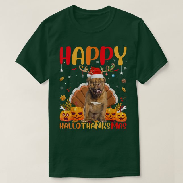 Camiseta Funny Dog Lover Happy Dogue De Bordeau Dog HelloTh (Frente do Design)