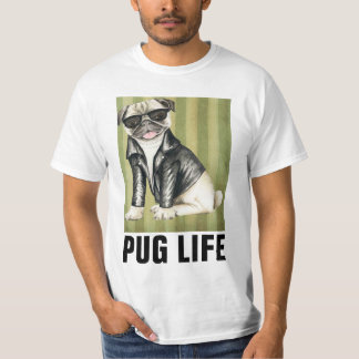 Camiseta Funny Dog T-Shirts, PUG LIFE