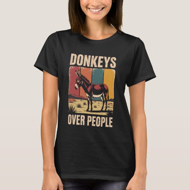Camiseta Funny Donkeys Over People Donkey (Frente)