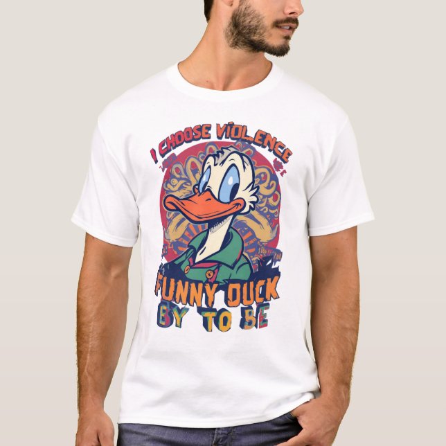 Camiseta  Funny Duck Chaos Tee Choose Violence  (Frente)