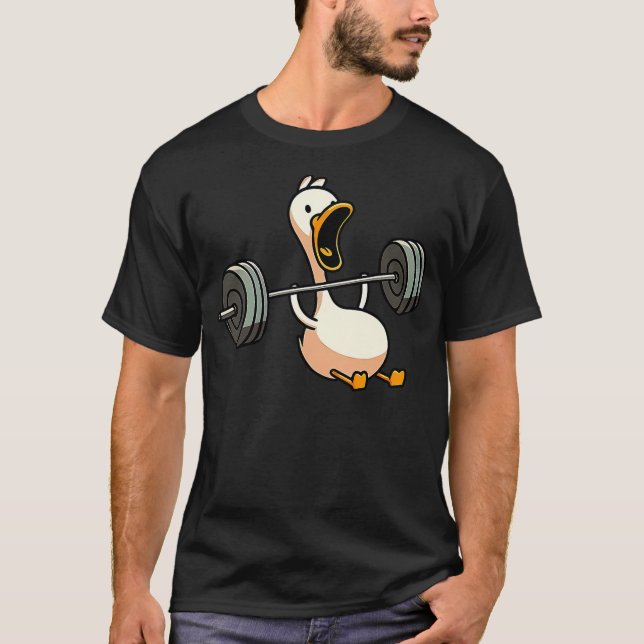 Camiseta Funny Duck Deadlift Weight Lifting Bodybuilder Gym (Frente)