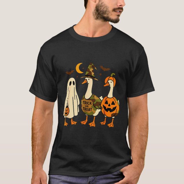 Camiseta Funny Duck Duck Boo Halloween Costume Duck  (Frente)