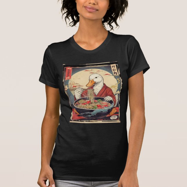 Camiseta Funny Duck Eating Ramen Japanese for students  (Frente)