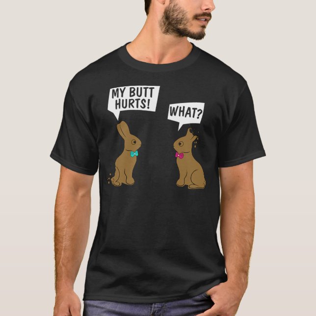 Camiseta Funny Easter Bunny My Butt Hurts! What_ Cute Rabbi (Frente)