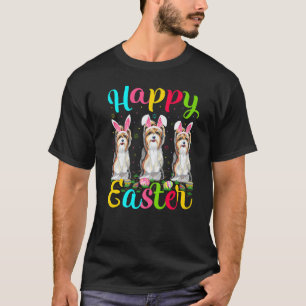 Camiseta Funny Easter Egg Bunny Yorkshire Terrier Dog Happy