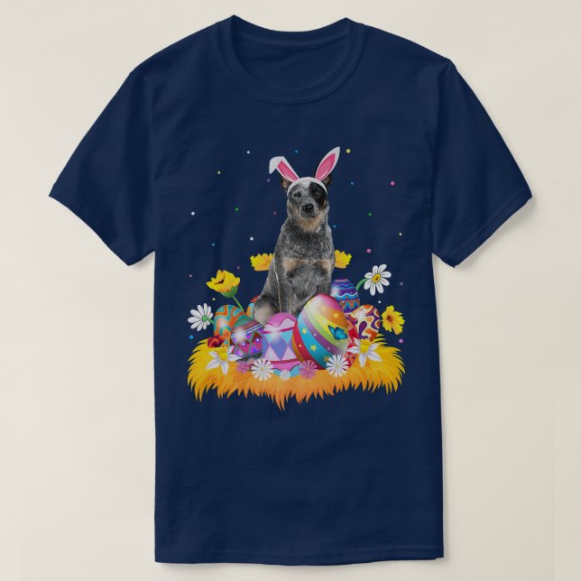 Camiseta Funny Easter Egg Lover Blue Heeler Dog Easter Sund (Frente do Design)