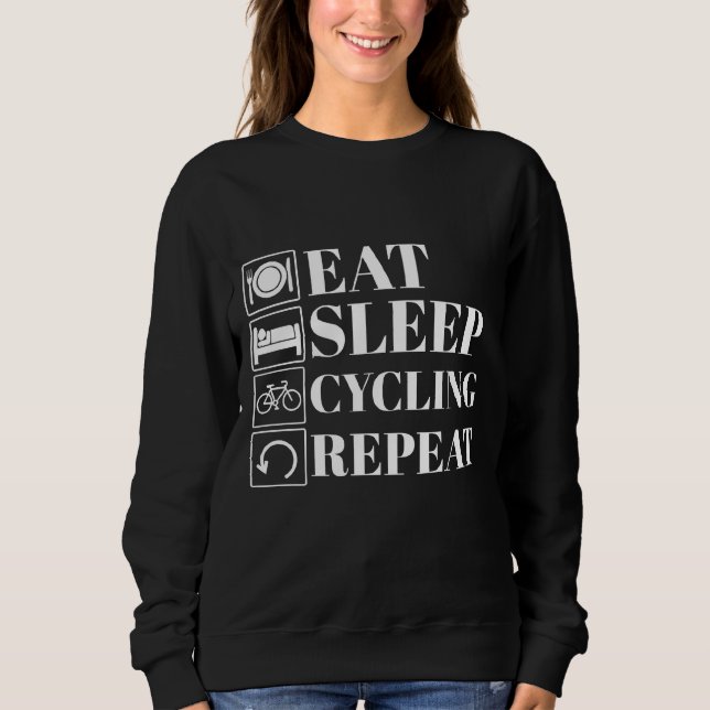 Camiseta funny eat sleep cycling repeat for cyclists (Frente)