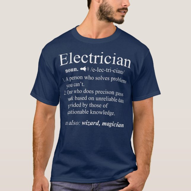 Camiseta Funny Electrician Definition  Electrical Gift (Frente)
