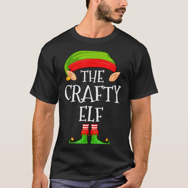 Camiseta Funny Elf Family Christmas Crafty Elf Sweater Matc (Frente)