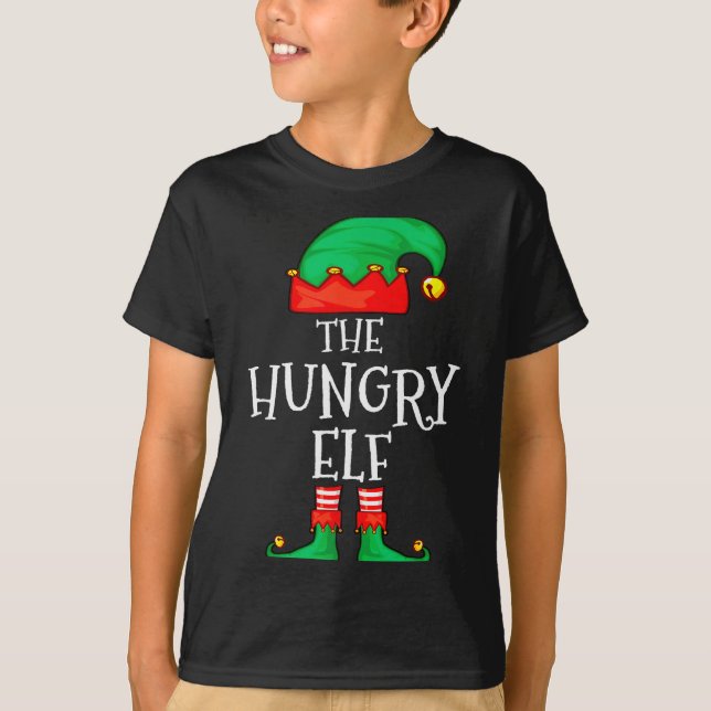 Camiseta Funny Elf Family Christmas The Hungry Elf Sweater  (Frente)