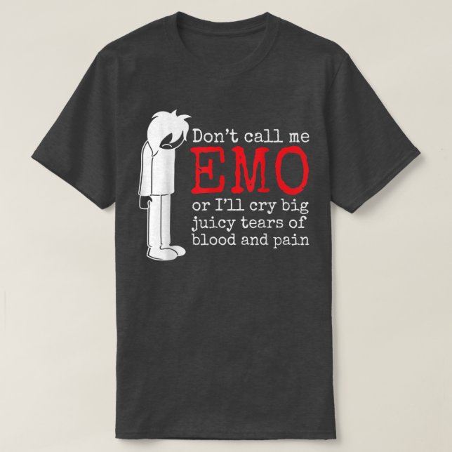 Camiseta Funny Emo Shirt for Boys Emo Alt Clothing Emocore  (Frente do Design)
