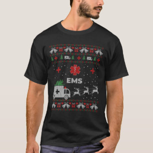 Camiseta Funny EMS Paramedicly Ugly Christmas Sweater