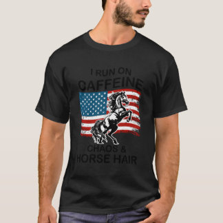 Camiseta Funny Eua Flag Pride Proud Horse Racing Lovers
