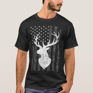 Camiseta Funny Eusa Flag Camouflage Whitetail Buck Deer Hun