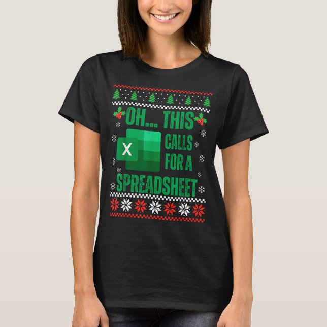 Camiseta Funny Excel Spreadsheets Christmas Sweater Lover A (Frente)