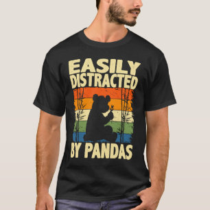Camiseta Funny Facilmente Distraido Por Pandas, Cute Animal