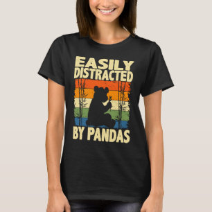 Camiseta Funny Facilmente Distraido Por Pandas, Cute Animal