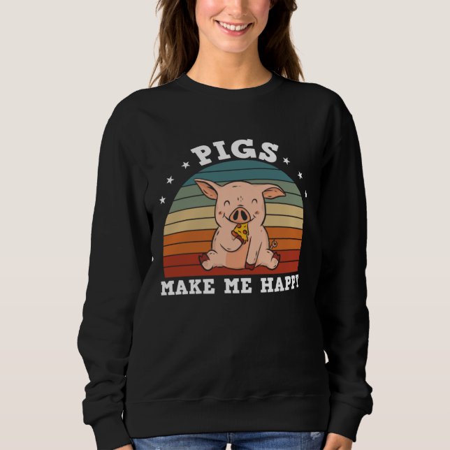 Camiseta Funny Farm Pigs Make Me Happy (Frente)