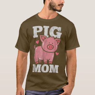 Camiseta Funny Farmer Design Pig Mom