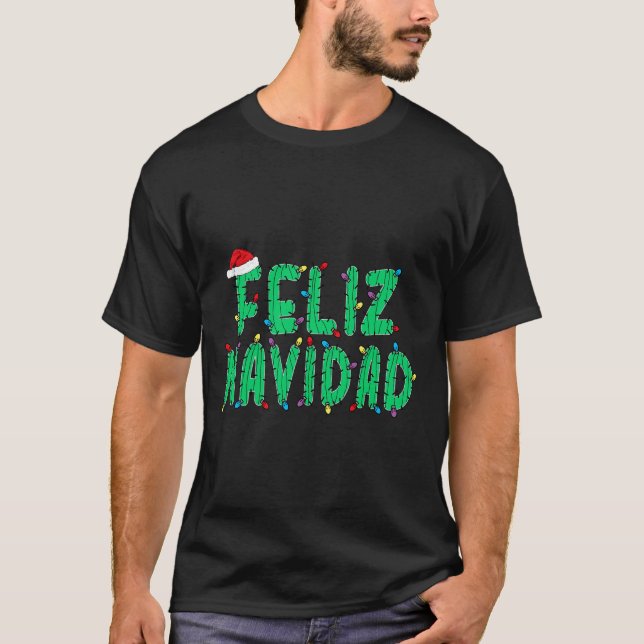 Camiseta Funny Feliz Navidad Pjamas Papais noeis Cactus Esp (Frente)