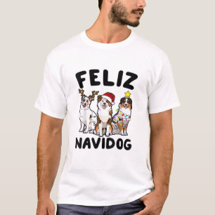 Camiseta Funny Feliz Navidog, amante de cães pastores austr