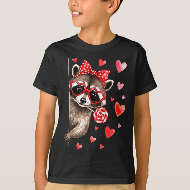 Camiseta Funny Feral Raccoon Valentine's Day Sarcastic Humo (Frente)