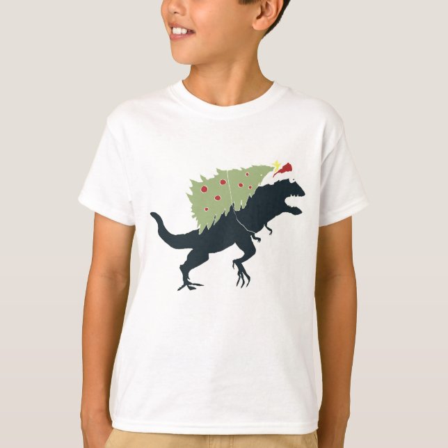 Camiseta Funny Festive Dino Christmas (Frente)
