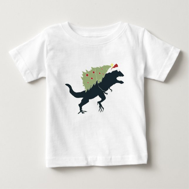Camiseta Funny Festive Dino Christmas (Frente)