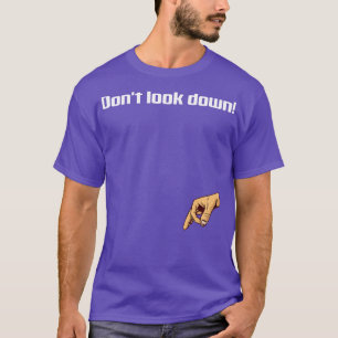 Camiseta Funny Finger Circle Jogo Humor Olhe para Baixo Lon