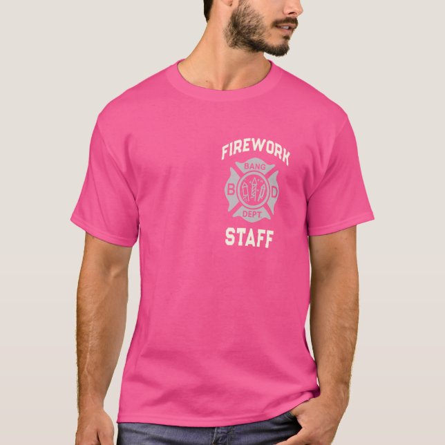 Camiseta Funny FIREWORK FUNCIONARIOS 4 de julho Pyro Squad  (Frente)