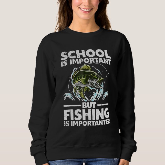 Camiseta Funny Fishing For Boys Kids Youth Fish Saying Bass (Frente)