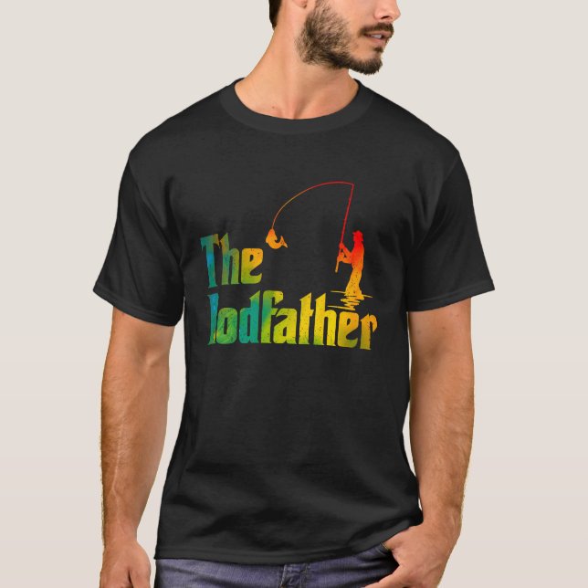 Camiseta Funny Fishing T  The Rodfather Mens Fathers Day (Frente)