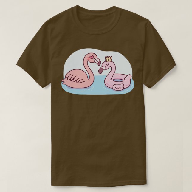 Camiseta Funny Flamingo ama Piscina Flamingo Cor-de-Rosa (Frente do Design)