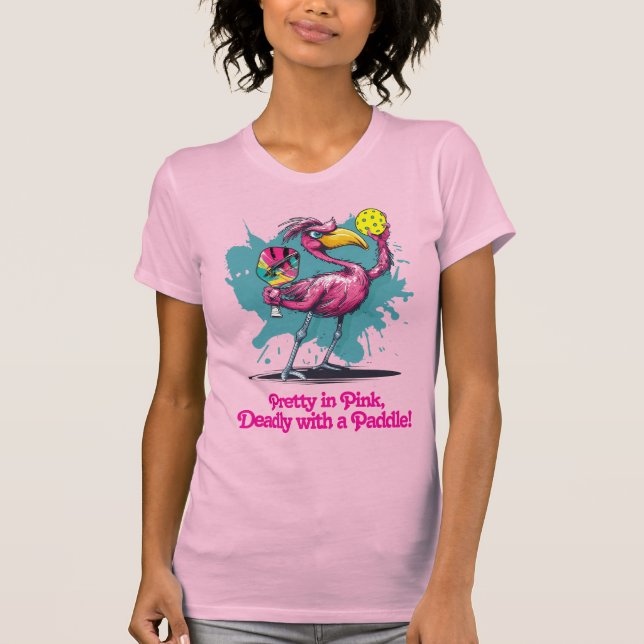Camiseta Funny Flamingo Pickleball (Frente)