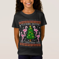 Funny Flamingo Ugly Christmas Tree Sweater Ju