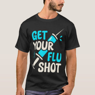 Camiseta Funny Flu Shot Cute Vaccine Retro Healthcare Aware