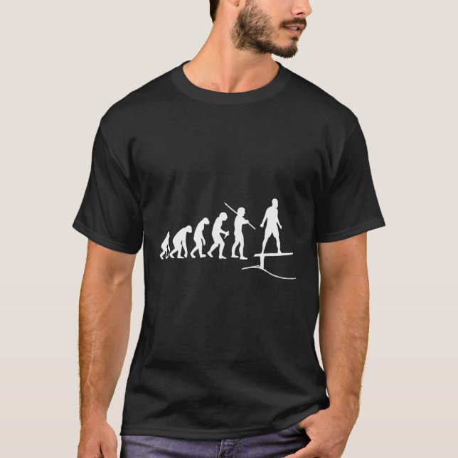 Camiseta Funny Foils Surfing Boarding Evolution Wave Surf F (Frente)