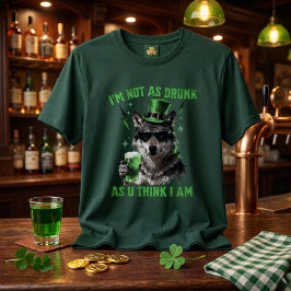 Camiseta Funny Forest Green I'm Not As Drunk Wolf St Paddy