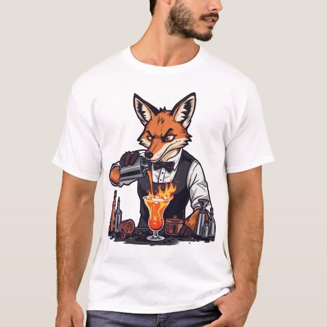 Camiseta Funny Fox Bartender Shirt  (Frente)