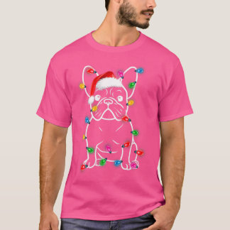 Camiseta Funny French Bulldog Dog Tree Christmas Lights Xma