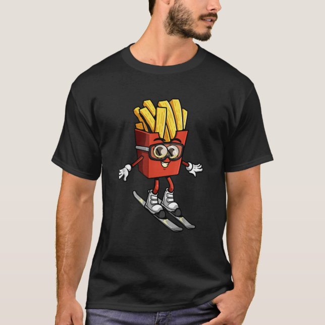 Camiseta Funny French Fry Ski Potato Fries Skiing Instructo (Frente)