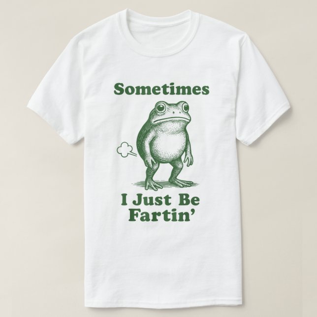 Camiseta Funny Frog Fartin’ Meme Design (Frente do Design)