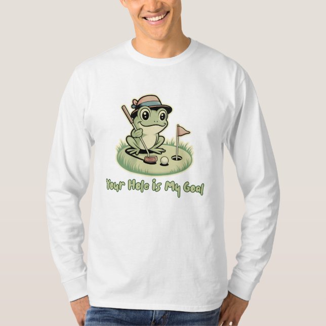 Camiseta Funny Frog Golf  - Your Hole is My Goal (Frente)