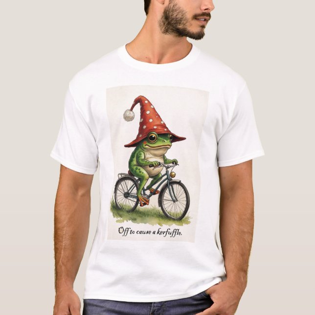 Camiseta Funny Frog T-Shirt: Off to Cause a Kerfuffle  (Frente)