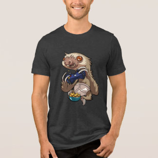 Camiseta Funny Gamer Sloth Playing Console Games Cartoon