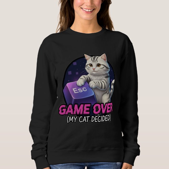 Camiseta ​Funny Gaming Cat Gamer Gift - My Cat Decided Game (Frente)