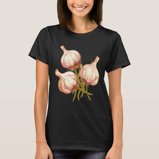 Camiseta Funny Garlic Plants  (Frente)