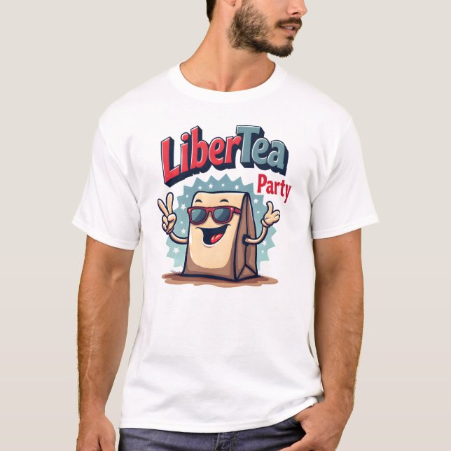 Camiseta Funny Gen Z 4 de julho - Partido LiberTEA (Frente)