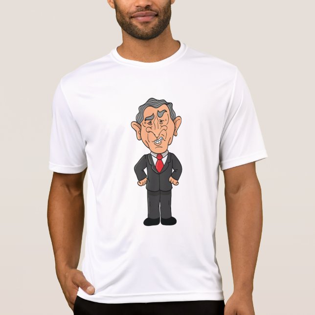 Camiseta Funny George W Bush Political Caricature (Frente)